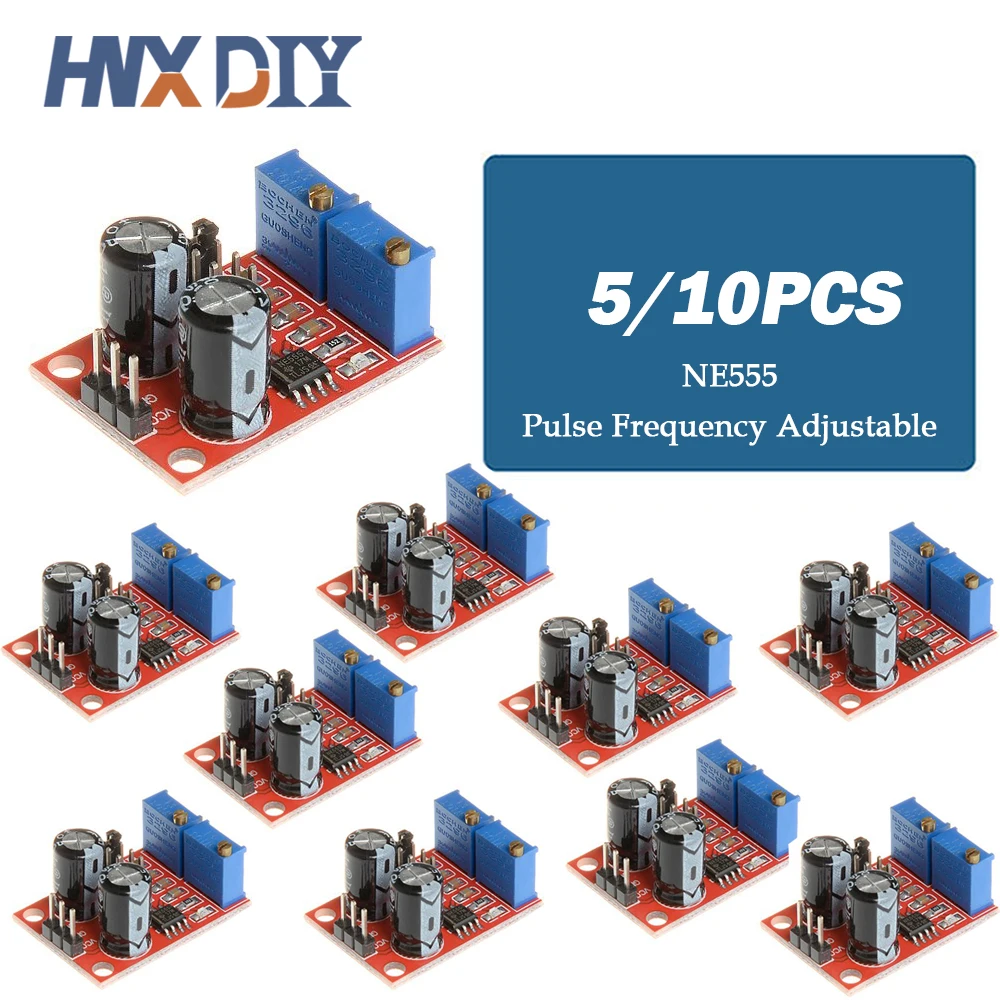 Módulo de Freqüência Pulso ajustável, NE555, Duty Cycle, Praça Wave Signal Generator, 5V-12V Stepper Motor Driver, 5 PCs, 10PCs