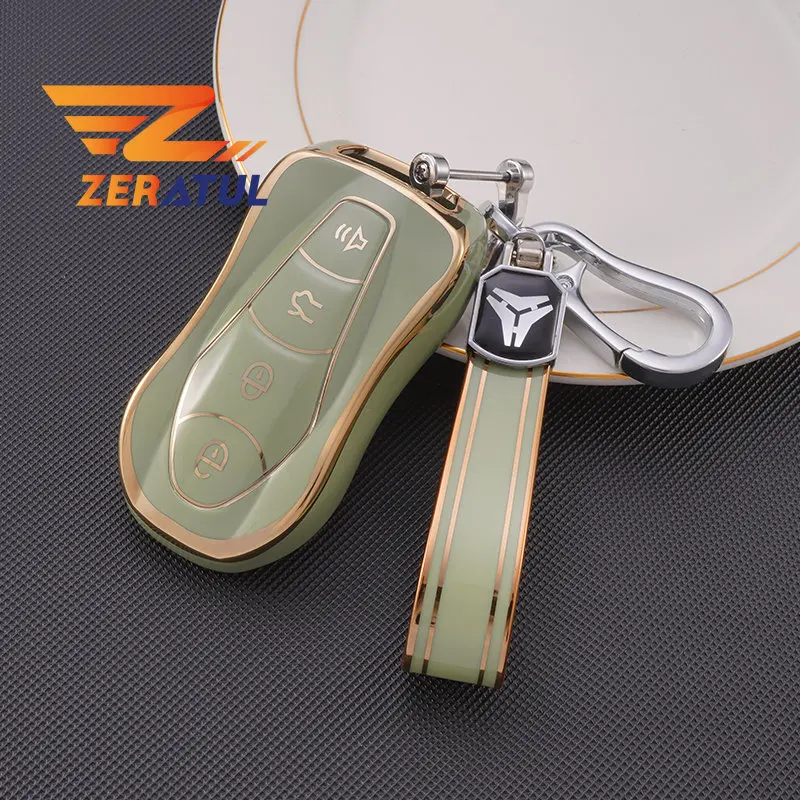 For Geely Atlas Pro Boyue Tugella Azkarra FY11 Emgrand GS X6 SUV EC7 TPU Car Key Case Cover Protector Fob Keychain Accessories