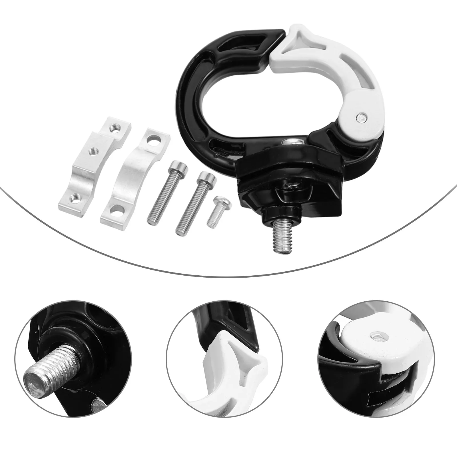 

1Set O-Shaped Aluminum Alloy Motorcycle Hook High Strength Easy Install Motorbike Electromobile Bumper Hook Modification Supply