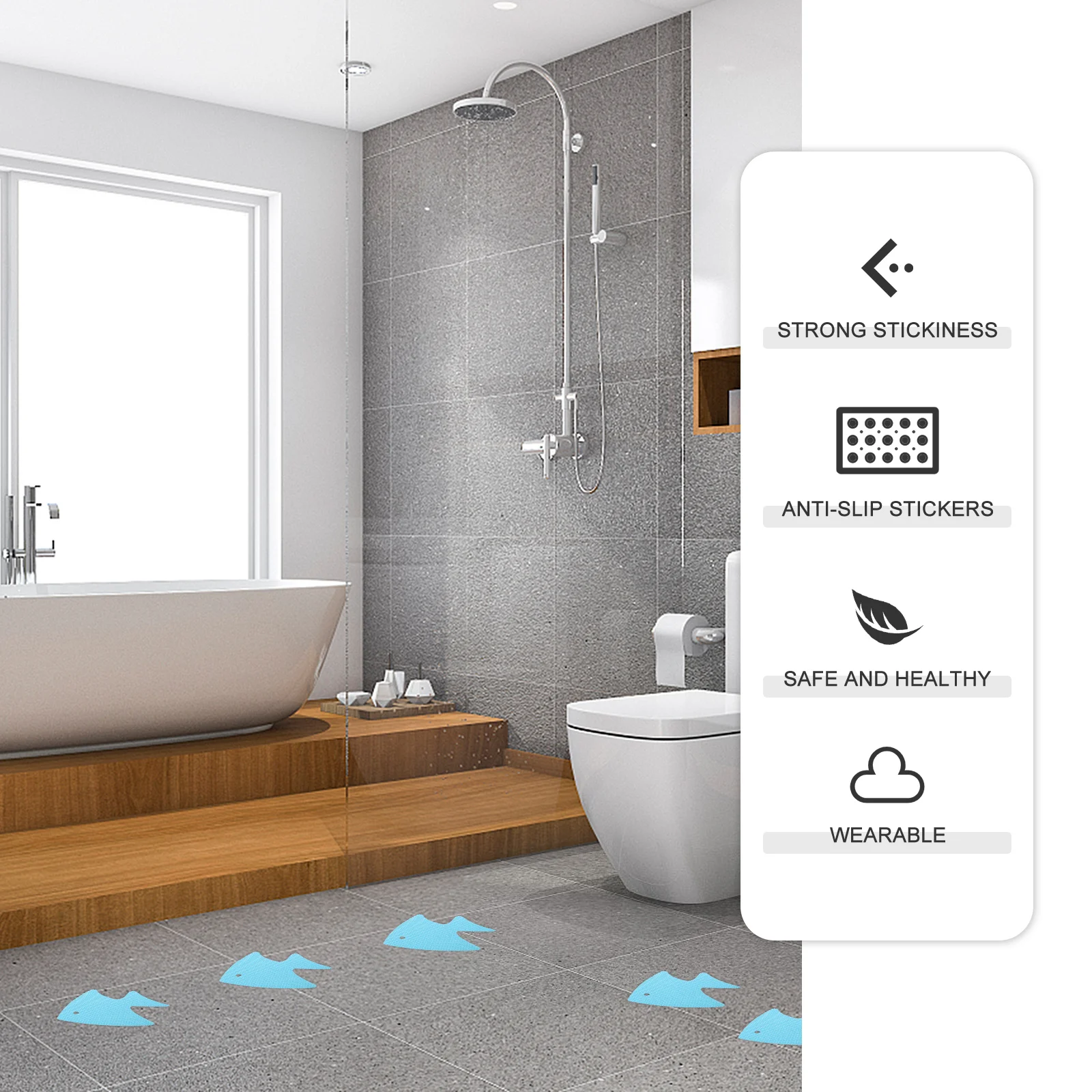 

20Pcs Bath Safety Stickers Firmly Stick on Smooth Surfaces Ideal for Preventing Falls in Home Bathtub Sticker Anti Skid Sticker
