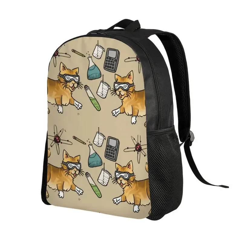 Mochila personalizada Stem Cats para hombres y mujeres, bolsa de libros informal para la Escuela Universitaria, bolsas de ciencia y química biológica