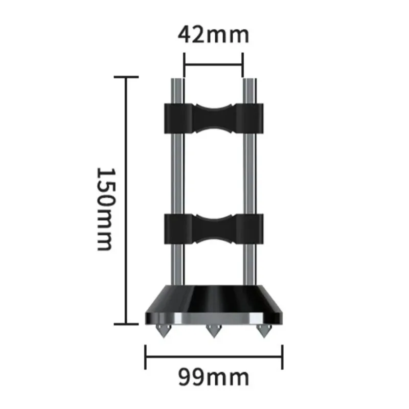Adjustable Audio Cable Riser Stand, Stainless Steel Hi-Fi Cable Lifter with Vibration Damping Spikes for Speaker & Signal Cables