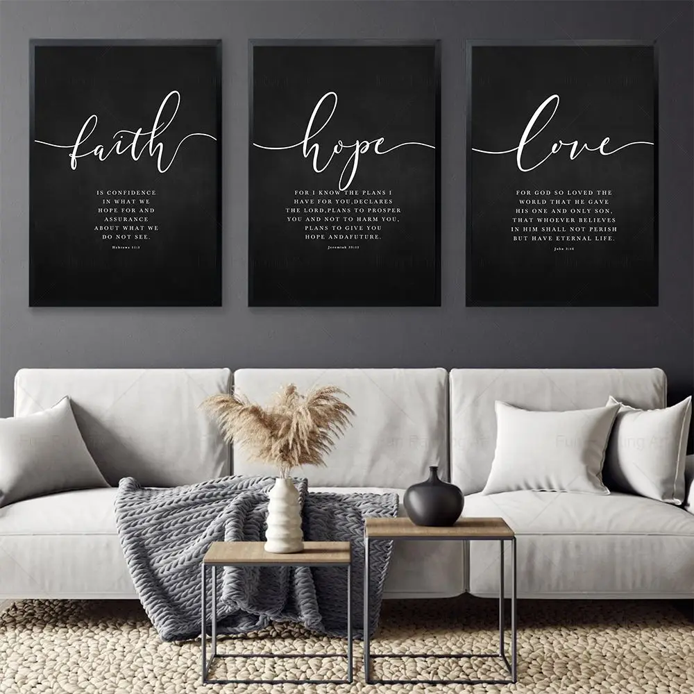 Bible Verse Wall Art Prints Scripture Quote Spirit Pictures Faith Hope Love Posters Living Room Christian Decor Canvas Paintings
