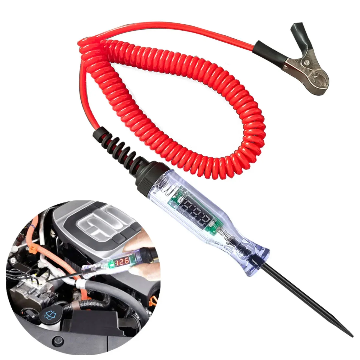 5V-120V Car Tester Pen Voltage Circuit Test DC Digital Display Electric Pen Probe Pen Auto Diagnostic Tools 2V 12V 24V 48V