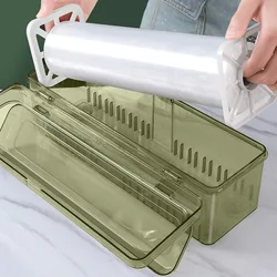 Plastic Wrap Dispenser Fixing Foil Cling Film Cutter Food Wrap Plastic Sharp Dispenser Cutter Organizer Kitchen Tool Accessories