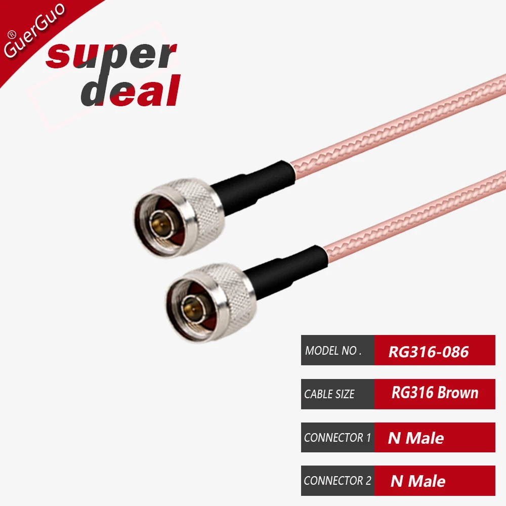 RG316 Cable N Male to N Male N Female Adapter RF Coaxial 50 Ohm for Video Camera System BNC Coax Extension Pigtail Cord