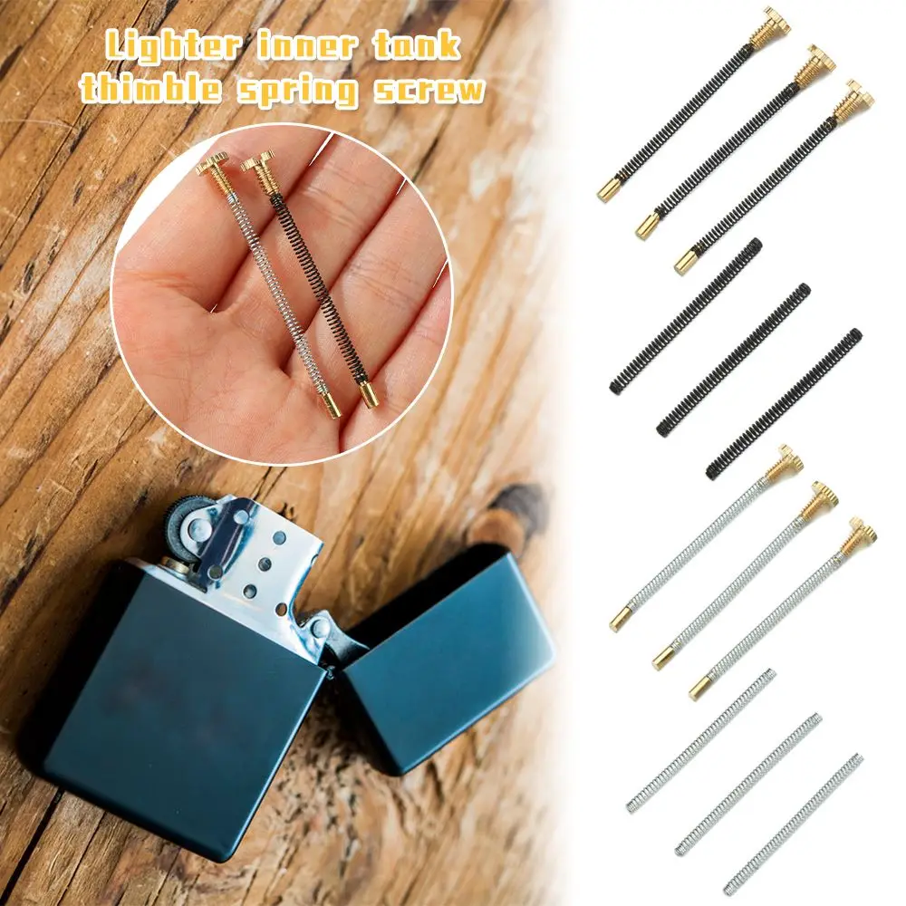 3Pcs For Zippo Zorro Etc Lighter Repair Kit Flints Thimble Spring Movement Screws Base Kerosene Lighter Replacement Lots Tool