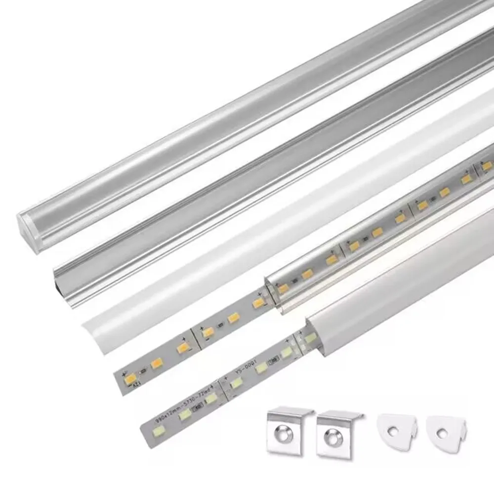 1-10 PCS LED Rigid Strip DC12V 50CM 20 inch SMD5730 36LEDs V-shaped Flat LED Aluminum Channel Rigid Strip for Indoor Lighting