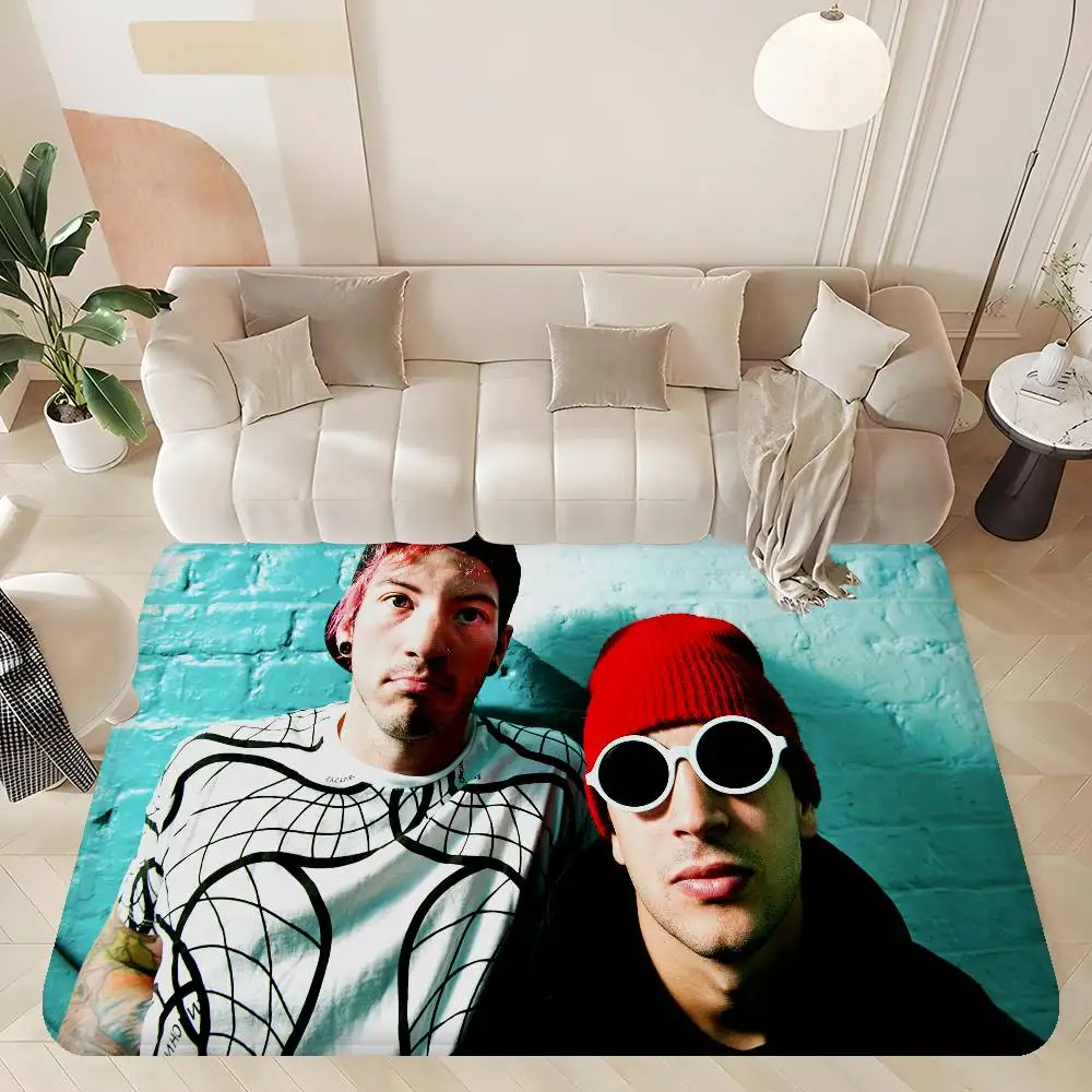 T-Twenty One Pilots Band Door Mat Kids Room Bedroom Decoration Balcony Anti-Slip Doormat Living Room Doormat Area Rug