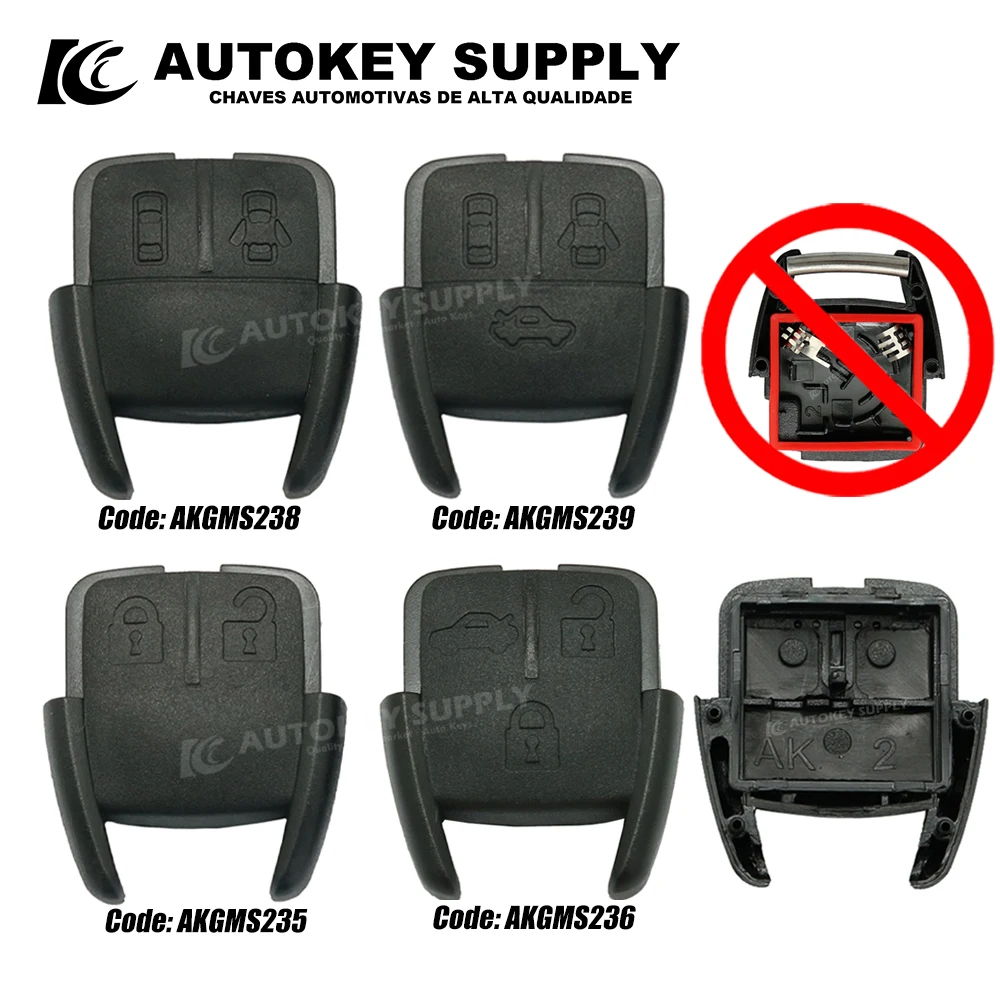 AutokeySupply AKGMS235  2 / 3 Button Remote Control Front Shell Only For Chevrolet