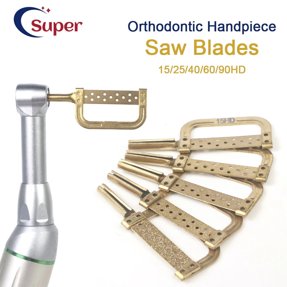 Dental Orthodontic Handpiece Saw Blades 15/25/40/60/90HD for 4:1/1:1 Reduction Interproximal Stripping Low Speed Contra Angle