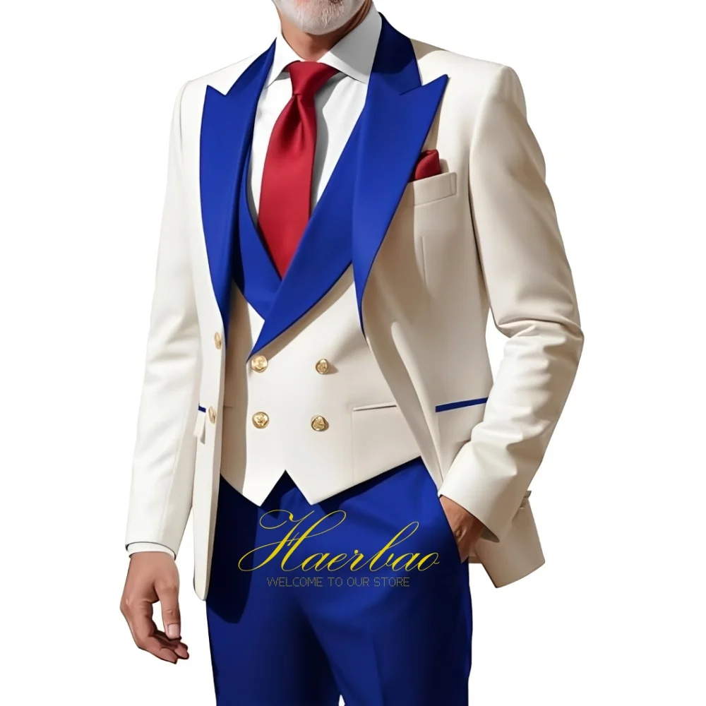 

Formal Men's Suit 3 Pieces Slim Fit Blazer Vest Pants Suits for Men Wedding Groom Suit Tuxedo Prom Suits