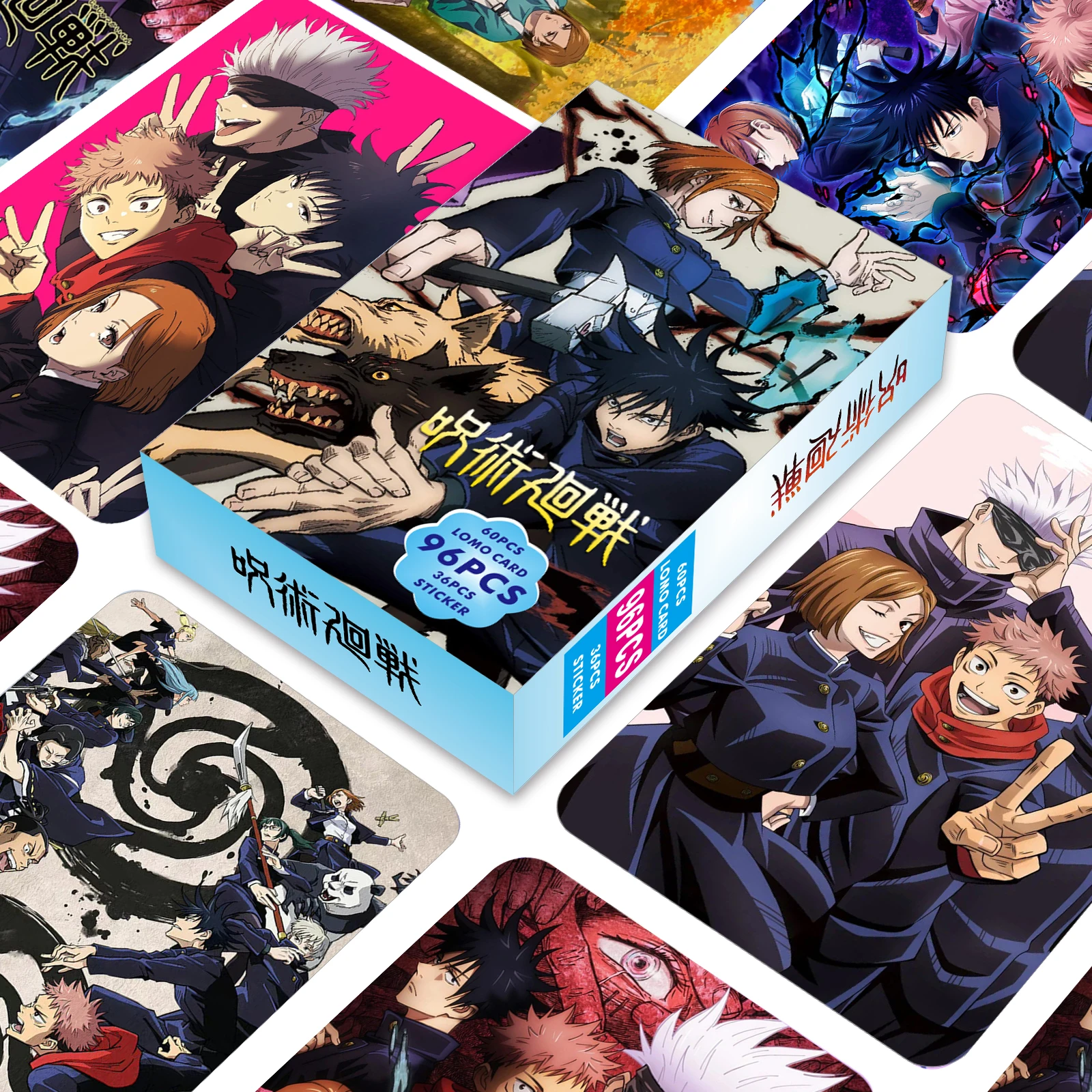 Jujutsu Kaisen Japanese Anime Lomo Card One Piece 1pack/96pc Card Stickers With Postcards Message Photo Gift Fan Game Collection