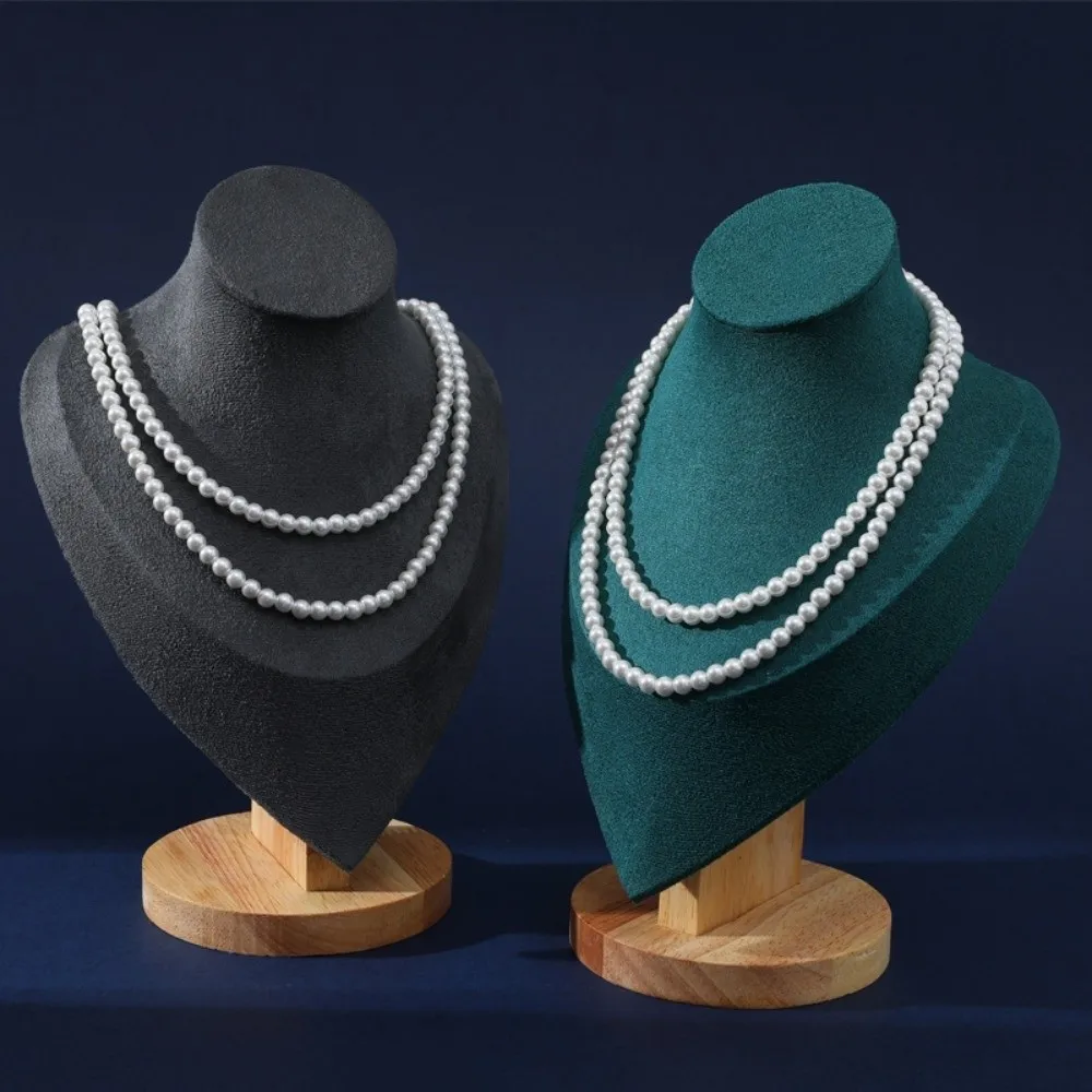 Storage Supplies High-End Necklace Display Stand Elegant Durable Mannequin Stand Portable Wooded Portrait Neck Selling
