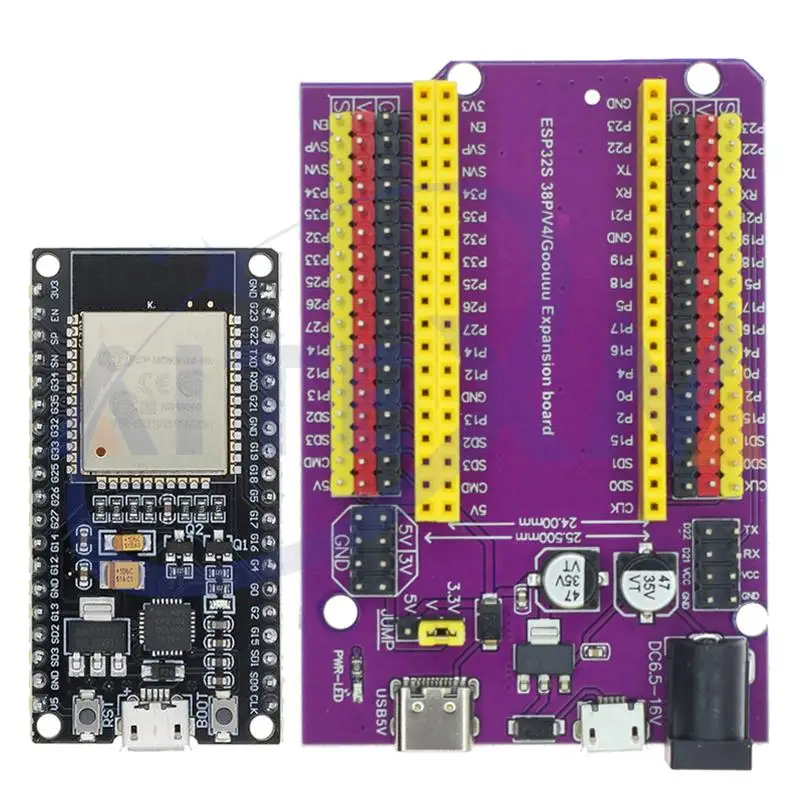 

ESP32 Development Board TYPE-C/MICRO USB CP2102 WiFi+Bluetooth Dual Core ESP32-DevKitC-32 ESP-WROOM-32 Expansion Board 38PINS