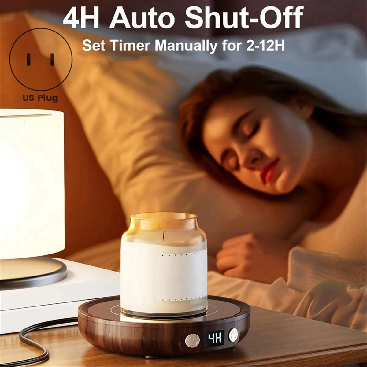 MSOR New Mug Warmers,Coffee Cup Warmers with 3 Temperature Setting Display,Candle Warming Plates,Coffee Accessories US Plug