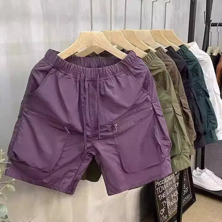 Men's Sporty Loose Fit Breathable Shorts Quick Dry Versatile Fashionable Summer Citywalk Polyester Fiber Straight Leg Shorts