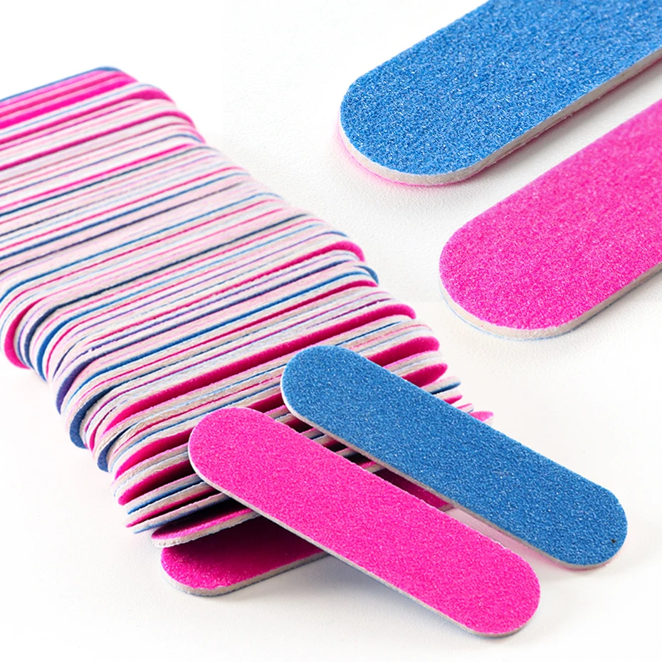 50/100pcs Double Side Nail Files Mini Wood Sanding Buffer Block Set For Gel Polish Manicure Pedicure Salon Nail Art Tools