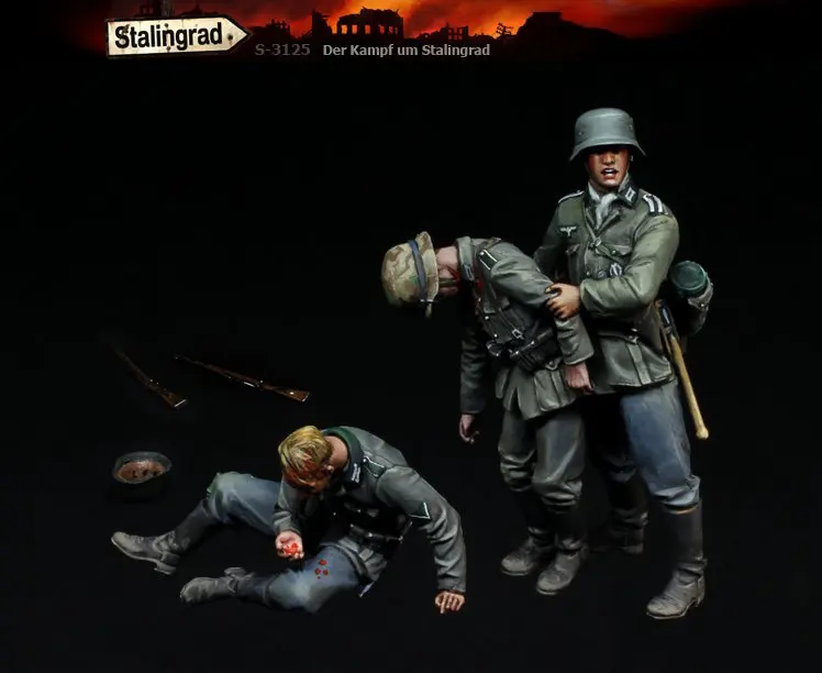 1:35 Die Cast Resin Figure Model Assembly Kit Wounded Infantry Squad \