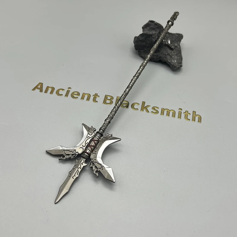 22cm Sky-Piercing Halberd Wo Long: Fallen Dynasty Lu Bu Game Peripherals Ancient Chinese Generals Metal Weapon Models Crafts Toy