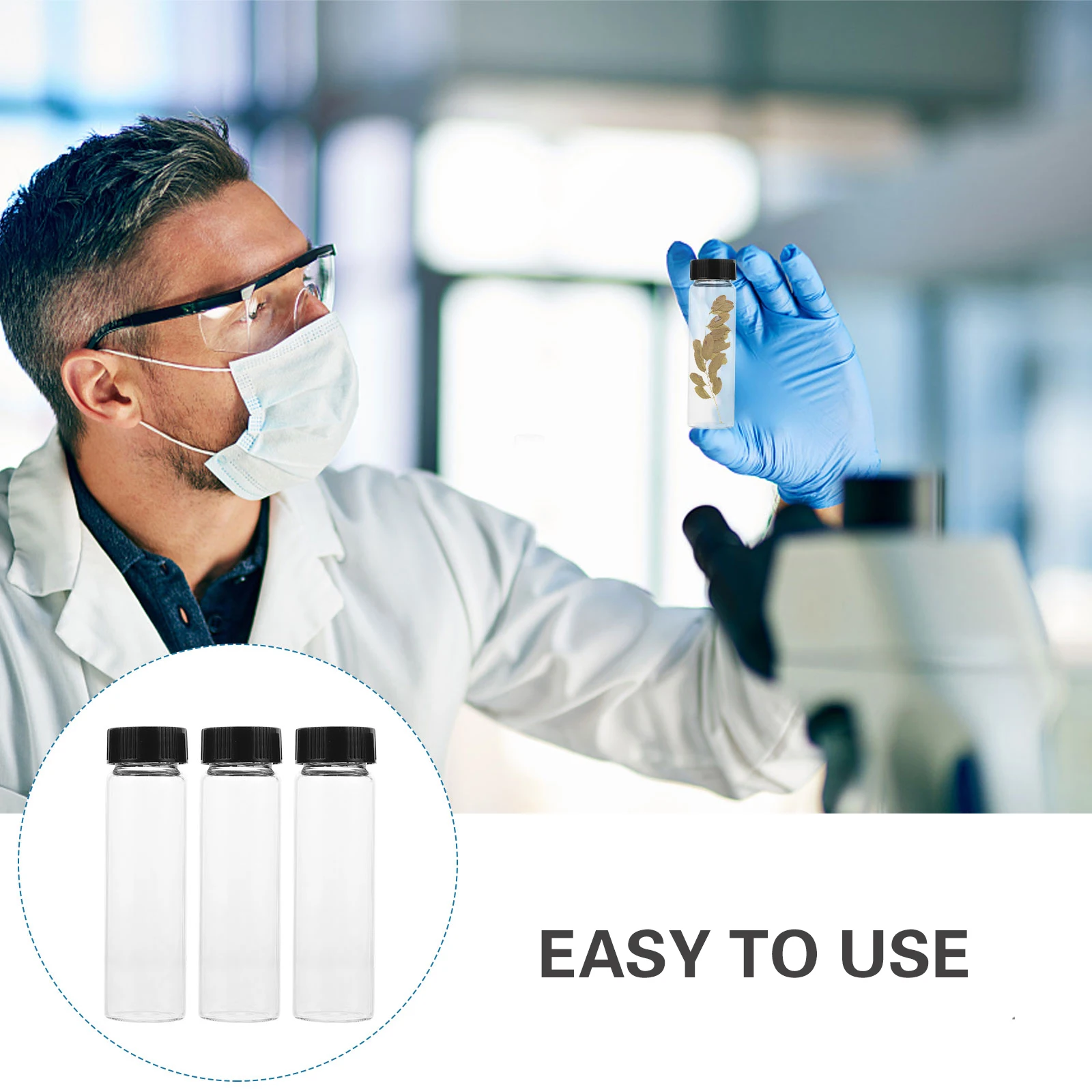 12Pcs Sample Glass Bottles Clear Vials Thick Flat Bottom Easy Carry for Essential Oils Liquid Storage Refillable Transparent