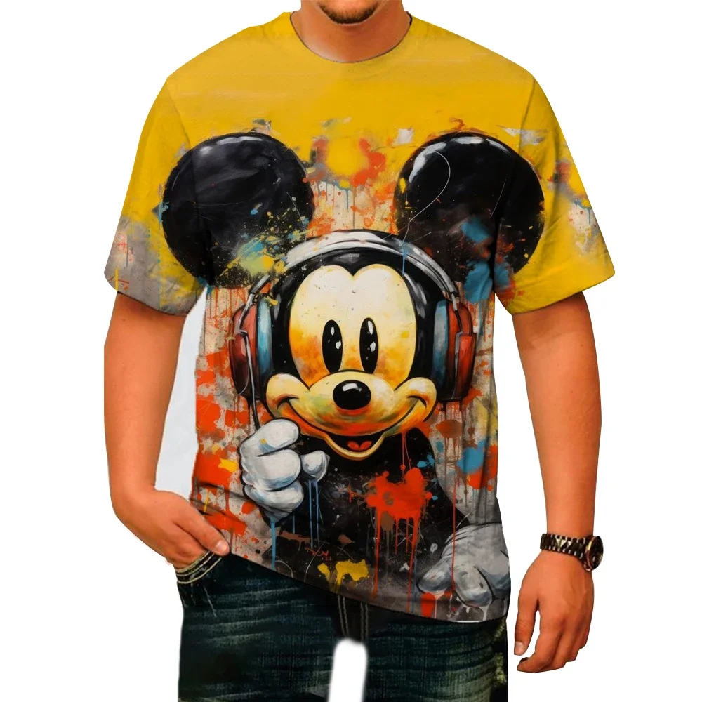 New Disney Mickey Mouse 3D Printed T-Shirt Men's Short Sleeve Oversized Loose Casual Unisex T-Shirt Children's Short Sleeve Top