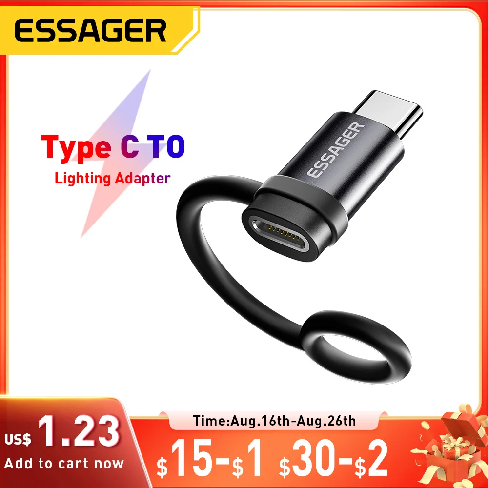 Essager iluminação para tipo c adaptador 3a carregamento rápido ios fêmea para tipo-c macho conector para iphone 15 14 13 pro ipad conversor