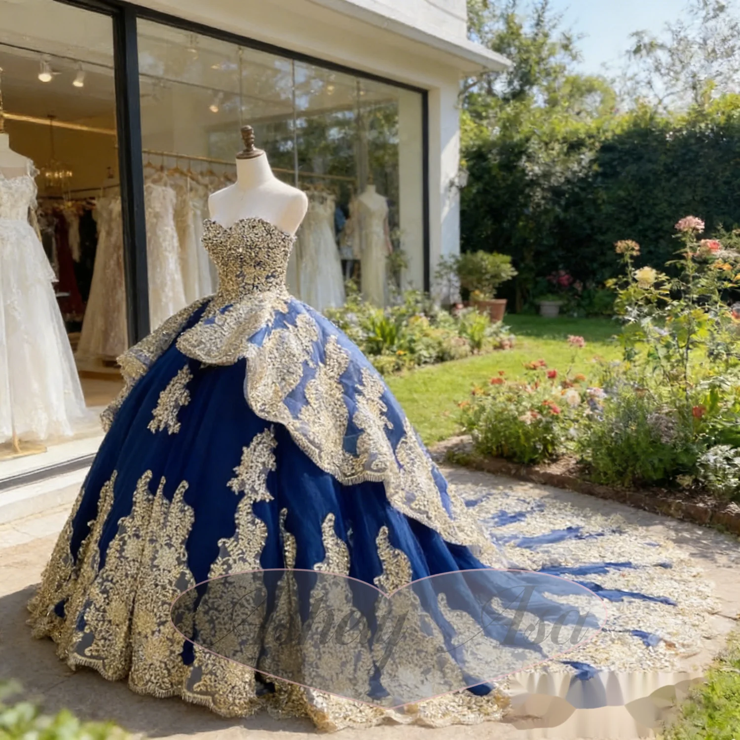 

Customized Blue Vestido De 15 Quinceanera Strapless Lace Applique Beaded Tiered Skirt Sweet 16 Girl Prom Party Gown Pageant