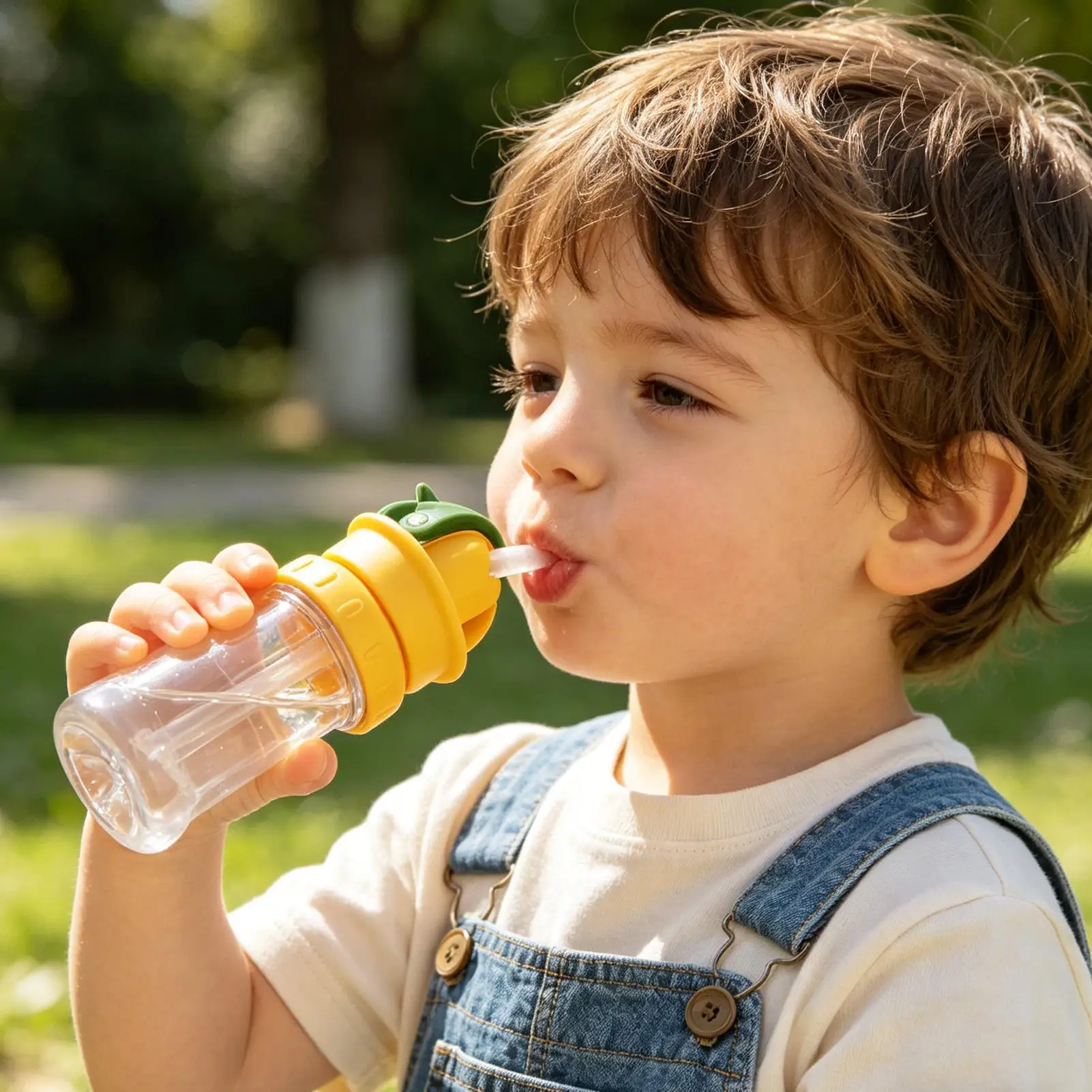 Water Bottle Caps For Kids Universal Reusable Water Bottle Top Adapter With Straw For Home Travel Car Juice Soda Beverages