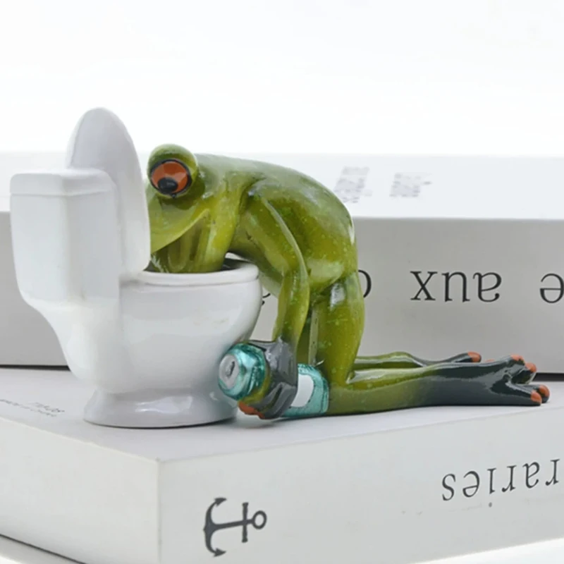 Creativity 3D  Drunk Frog Resin Craft  Frog Model Singing Frogs Home Office Tabletop Decor Gift Present
