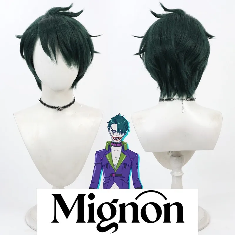 

The Executioner and Her Way of Life Jester cosplay wig dark green layered spikes Halloween gift