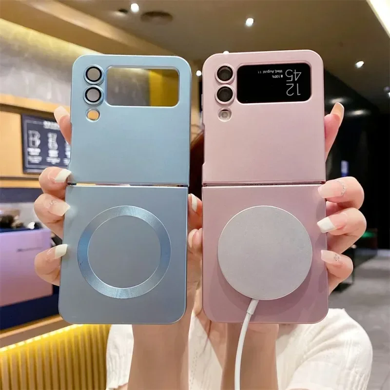Slim Soft TPU Shockproof Magnetic Case For Magsafe Samsung Galaxy Z Flip 7 6 5 4 3 8 Mac Safe Cover With Lens Protection Z Flip8