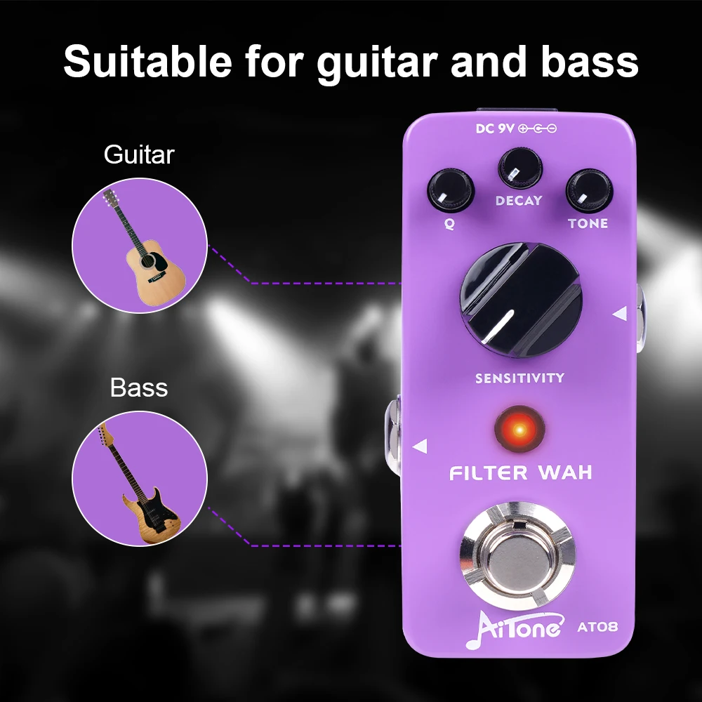 JOYO AITONE Series AT-08 Wah دواسة الدائرة التناظرية النقية الديناميكية السيارات واه حجم دواسة لباس الغيتار الكهربائي