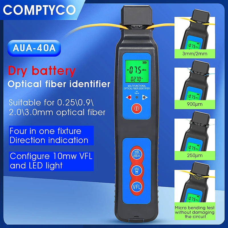 

COMPTYCO AUA-40A/40D Active Optical Fiber Identifier Live Fiber Optic Direction Identifier Built-in 10mw Visual Fault Locator