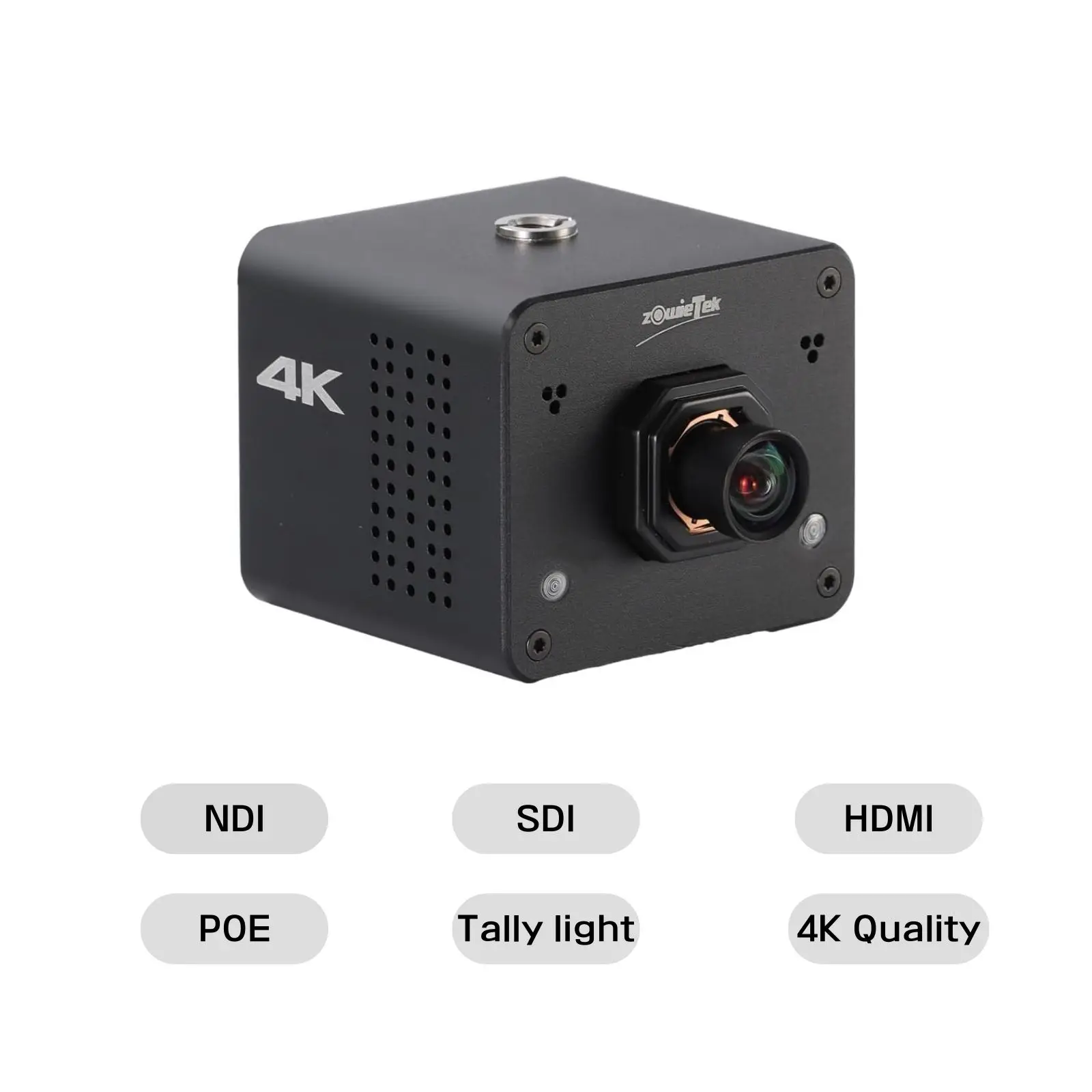 4K NDI | HX3 POV Camera PoE, ZowieCAM, Simultaneously HDMI & SDI Output, RTSP/RTMP(s)/SRT, Standalone Live Streaming to YouTube