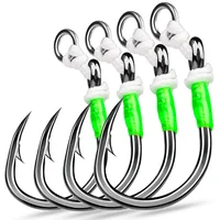 Deep Sea Big Fish Catch Fishing Hooks High Carbon Steel Assisted Hooks with Feathers Size 5/0 6/0 8/0 10/0 Giant Fish Fish Hooks