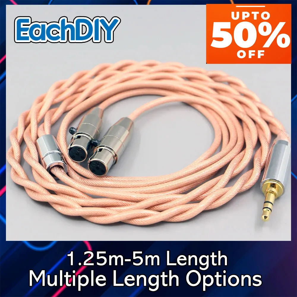 

Type6 756 core 7n Shielding OCC Litz Earphone Cable For Monolith M1570 Over Ear Open Back Balanced Planar Headphone 8003