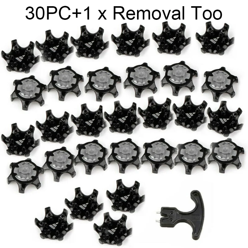 30pcs Golf Shoes Soft Spikes Pins Soft Durometer TPU1/4 Turn Fast Twist Shoe Spikes Screw-In Removal Tools Plastic Golf Training