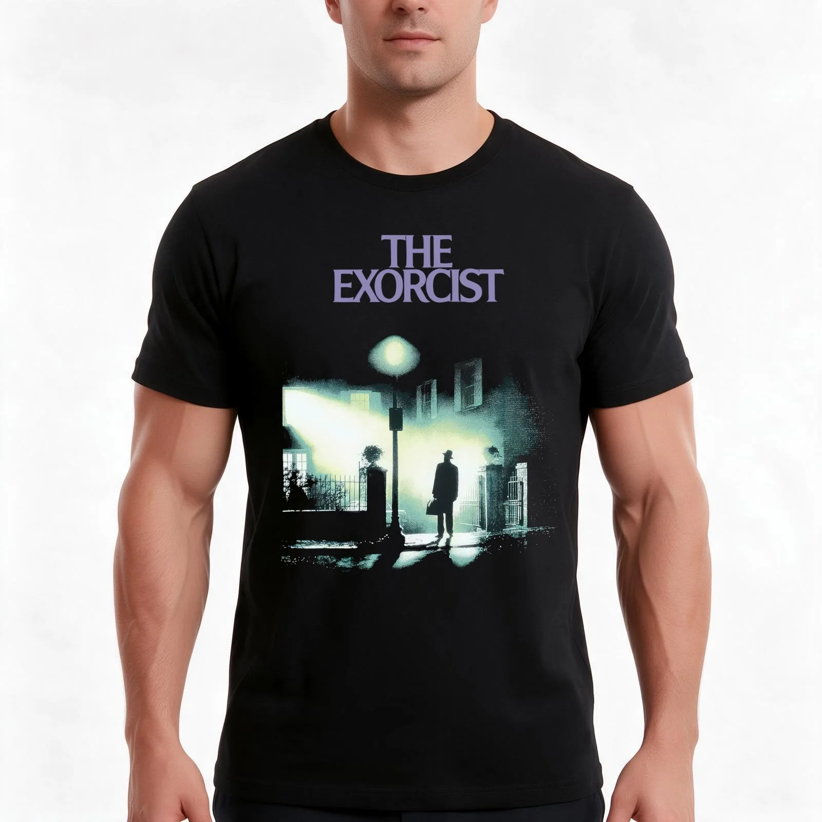 The Exorcist T-Shirt, Summer Casual Cotton Tee, Oversized Streetwear Tops, Vintage Graphic Print, Loose Fit Short Sleeve