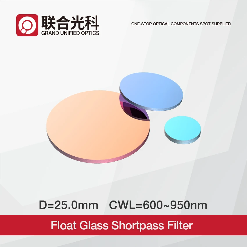 Economy Float Glass Short Pass Filter Dia 25mm CWL 600nm 650nm 700nm 750nm 800nm 850nm 900nm 950nm