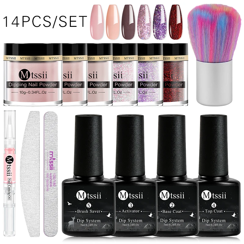 10g Tauch Nagel Pulver Set Nude Glitter Tauch System Nagel Kit Für Nagel Kunst Dekorationen Maniküre Natürliche Trocken, Ohne lampe Heilung