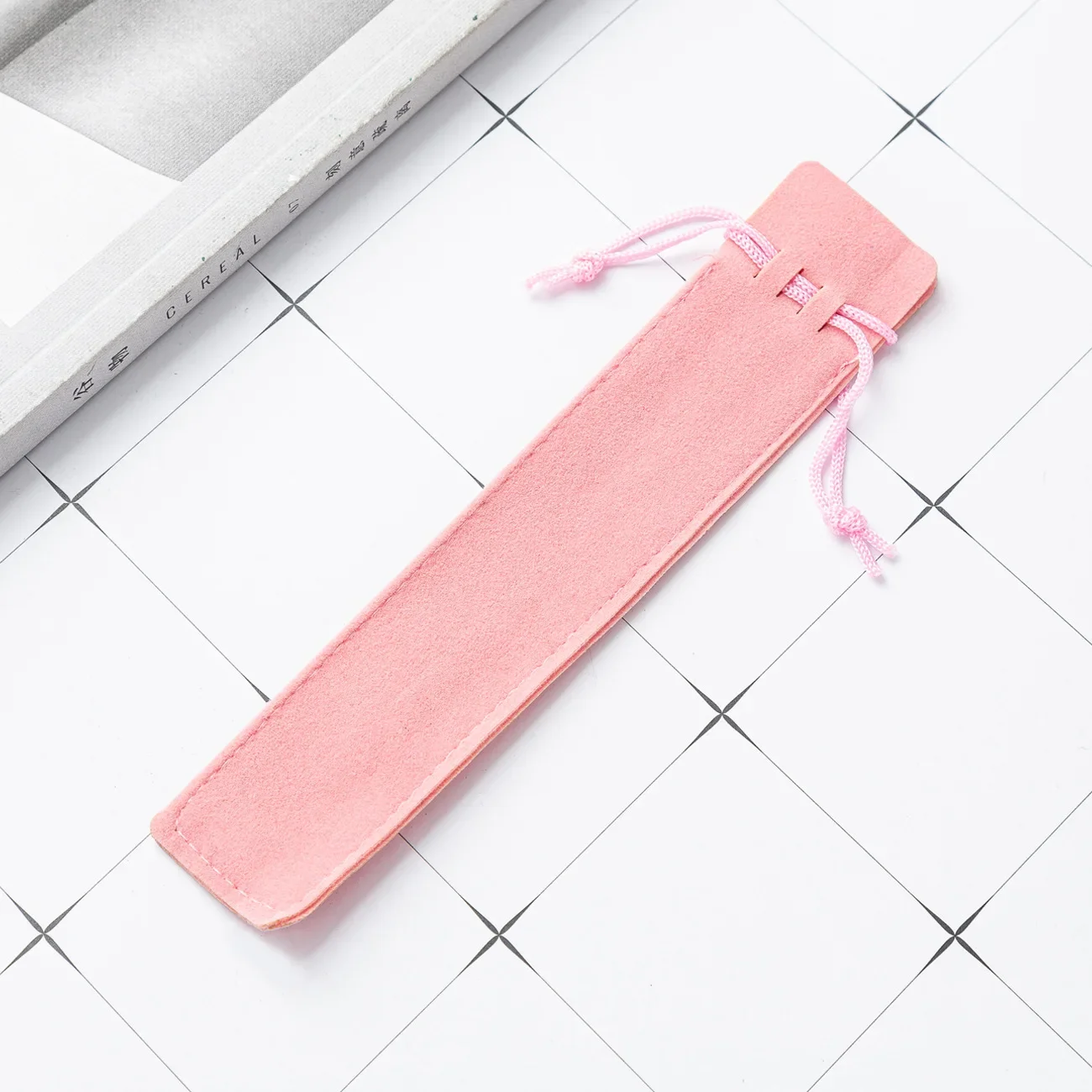 1Pcs Thicker Pen Case With Rope Velvet Drawstring Pen Bag Pouch Cloth Pencil Case For One Pen Storage Students Gifts