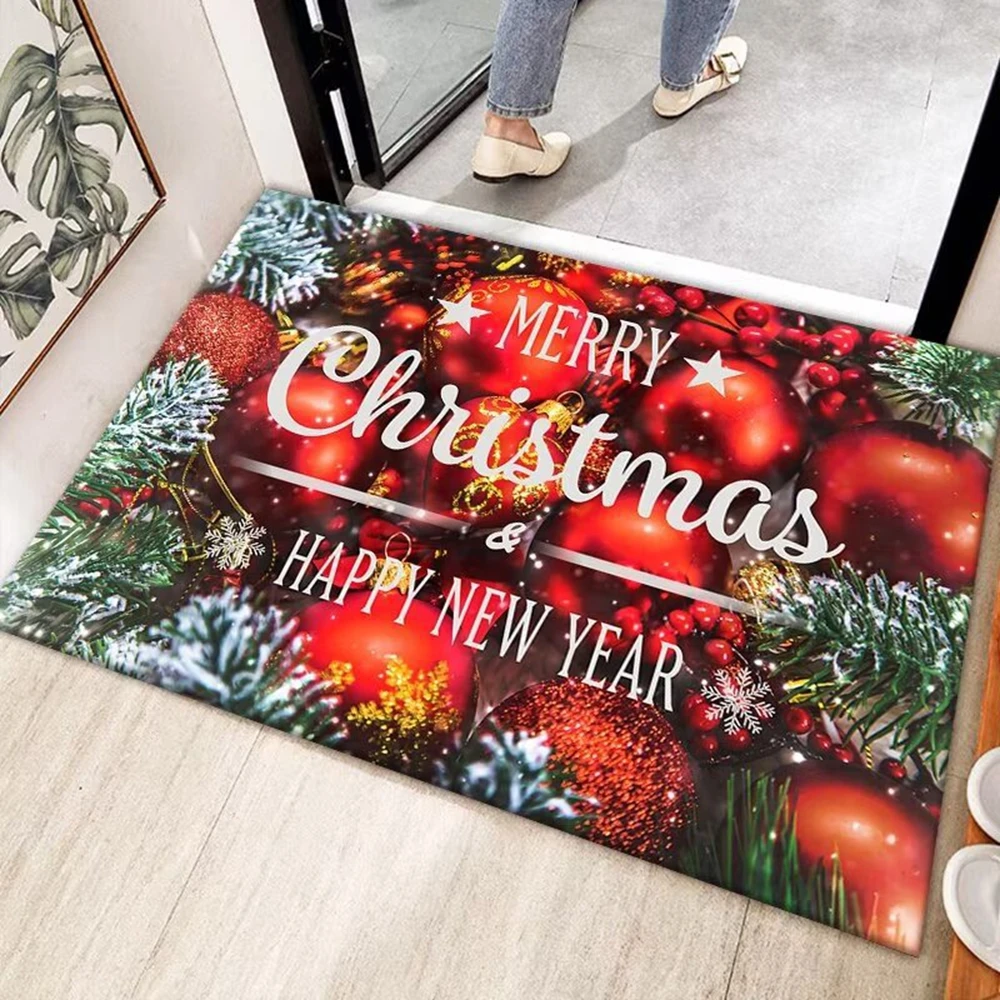 VIKAMA Christmas Entrance Door Foyer Floor Mat Coffee Table Mat Bathroom Thick Anti-Slip Carpet Home Decoration