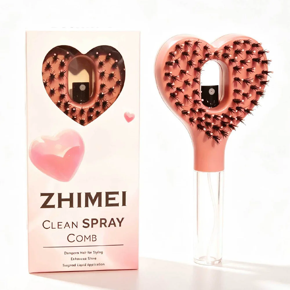 2in1 Hairbrush with Spray Bottle Detangling Scalp Massage Essential Oil Mist Anti-static Summer Hair Care Comb