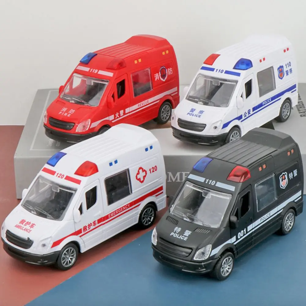 Battery Required Smooth Surface Coasting Children Boy Gift Police Car Fire Truck Ambulance Inertial Car Toy Car Model