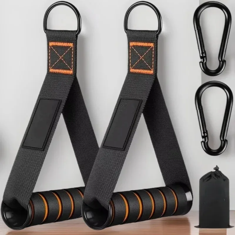 2PCS D-Ring Pull Rope Handles, Fitness Exercise Band Grips, Workout Accessories for Resistance Bands & Yoga Hammock
