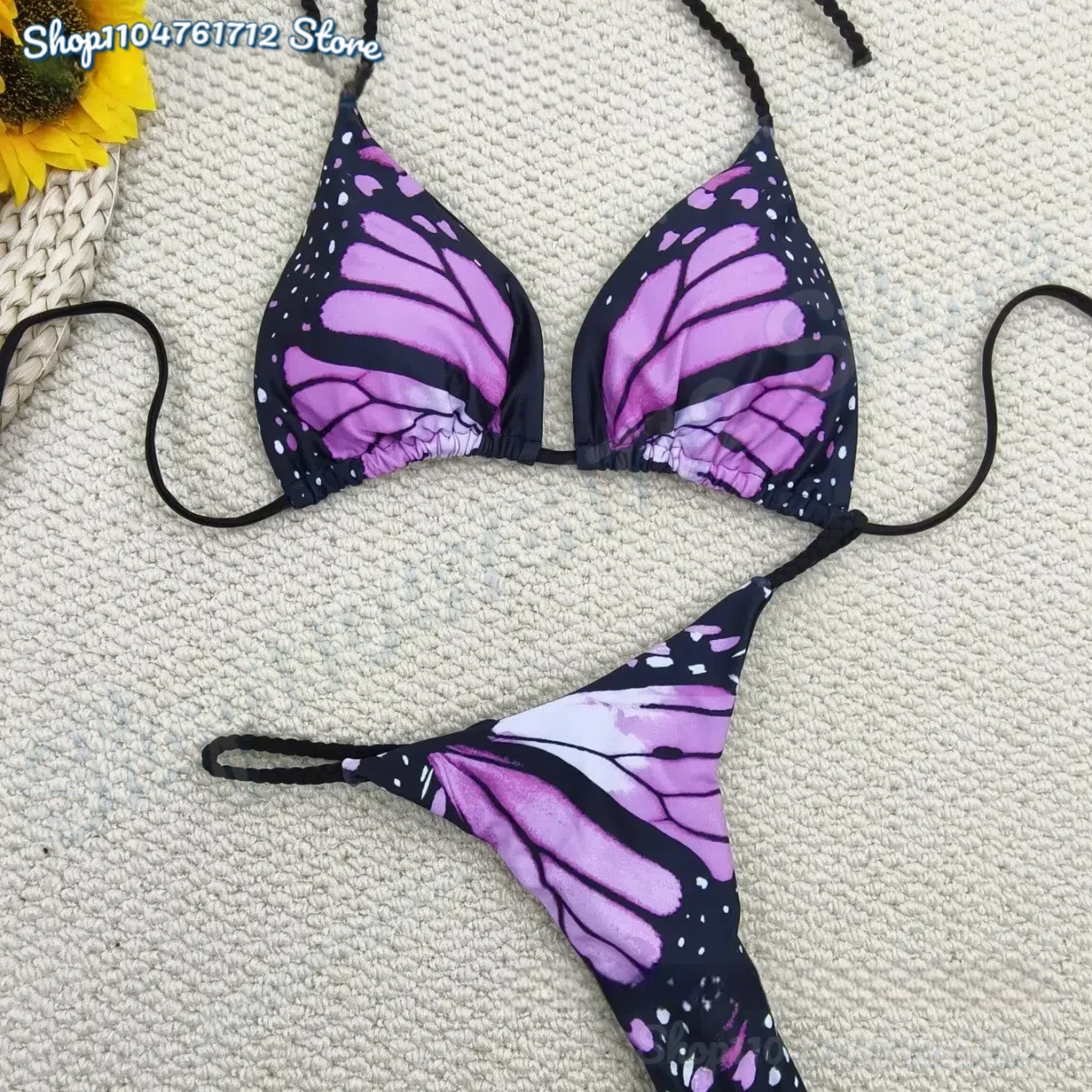 2025 New Arrival Rope Bikini Women Butterfly Split Swimsuit Sexy thong
