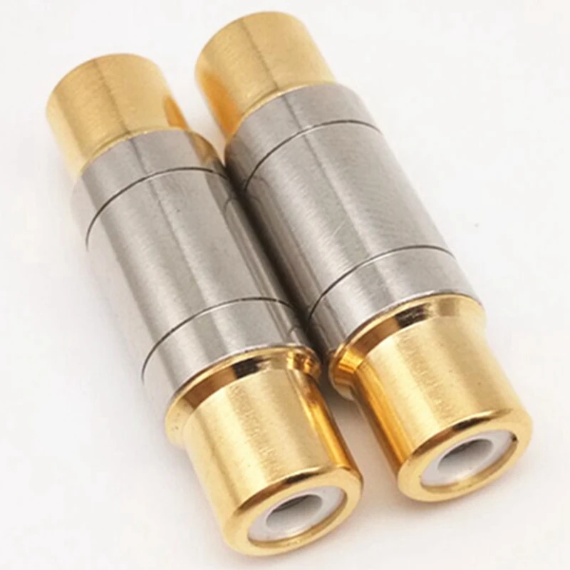 4Pcs Dual RCA Connectors Female To Female Jack Socket Plug Straight Adapter Gold Plated Speaker Cable Extender