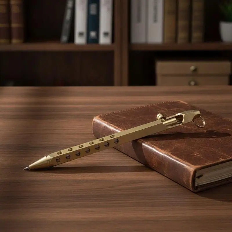 High Quality Portable Brass Pen 1.0mm Medium Point Bolt Action Smooth Writing Ballpoint for Office Gifting