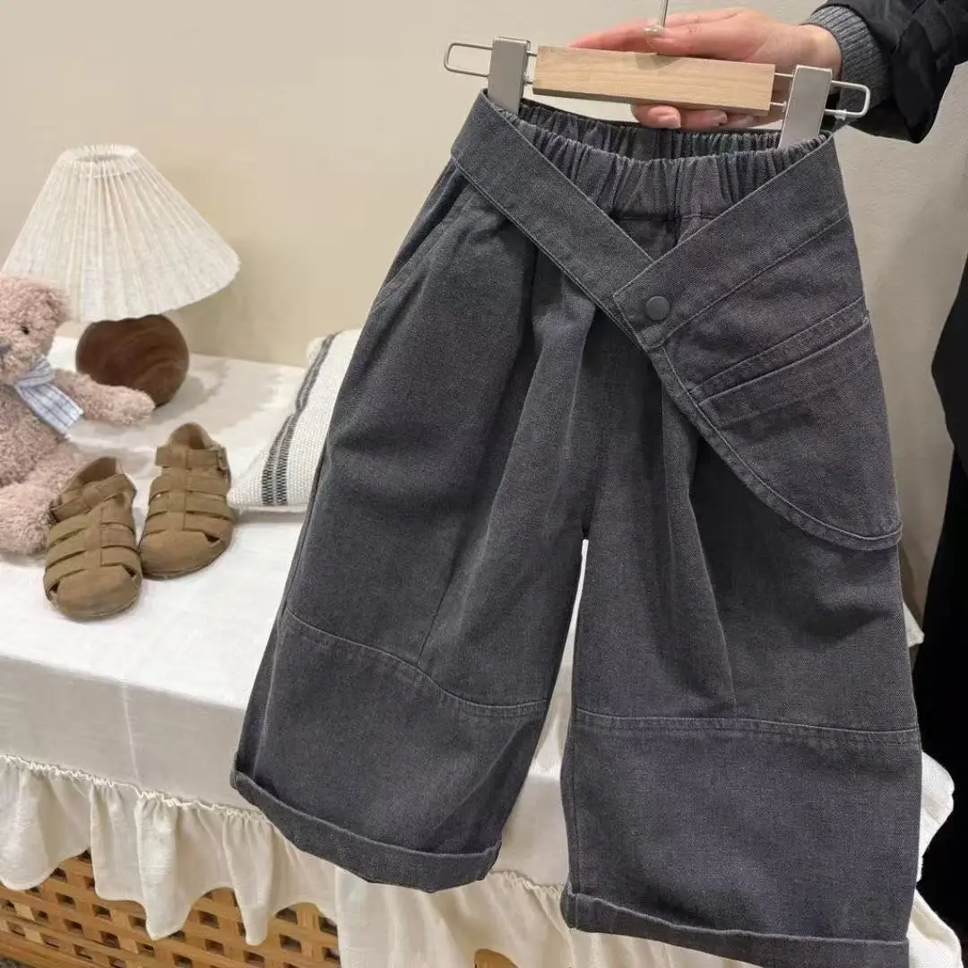 

Boys And Girls Cotton Casual Trousers Spring Autumn Fashionable Children's Design Comfortable Pants for Kids 90-150cm